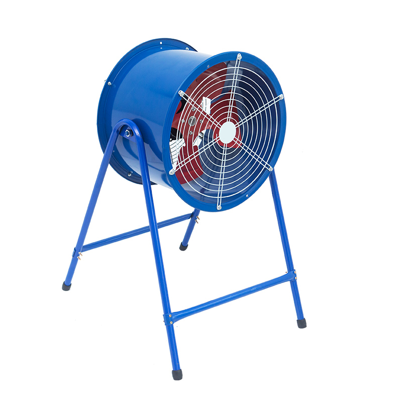Plavi pneumatski vertikalni nosač aksijalni protok Industrijski ventilator, moćni ventilator s visokom snagom